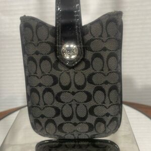 COACH Signature Phone/ Cards Pouch /Case/Sleeve - Black Bag